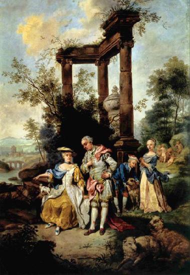 Johann Conrad Seekatz Die Familie Goethe in Schafertracht France oil painting art